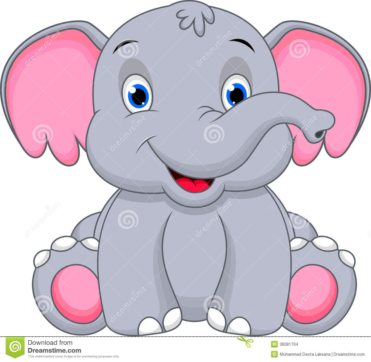 Cute Baby Elephant Cartoon Stock Images   Image  36081704