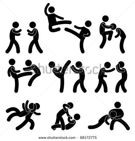 Fight Fighter Muay Thai Boxing Karate Taekwondo Wrestling Kick Punch