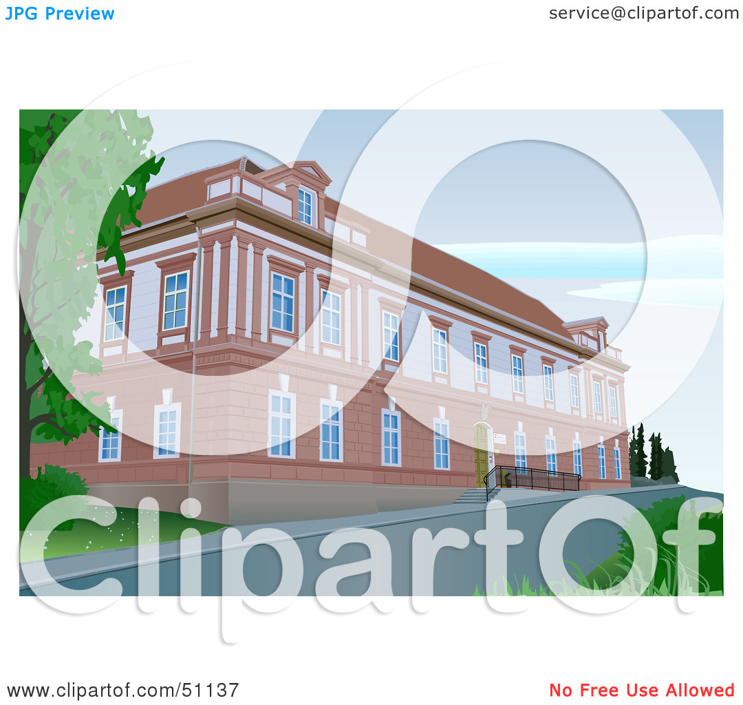 Free  Rf  Clipart Illustration Of A Brick Building Or Manor By Dero