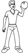 Holding A Bowling Ball In Hand Outline