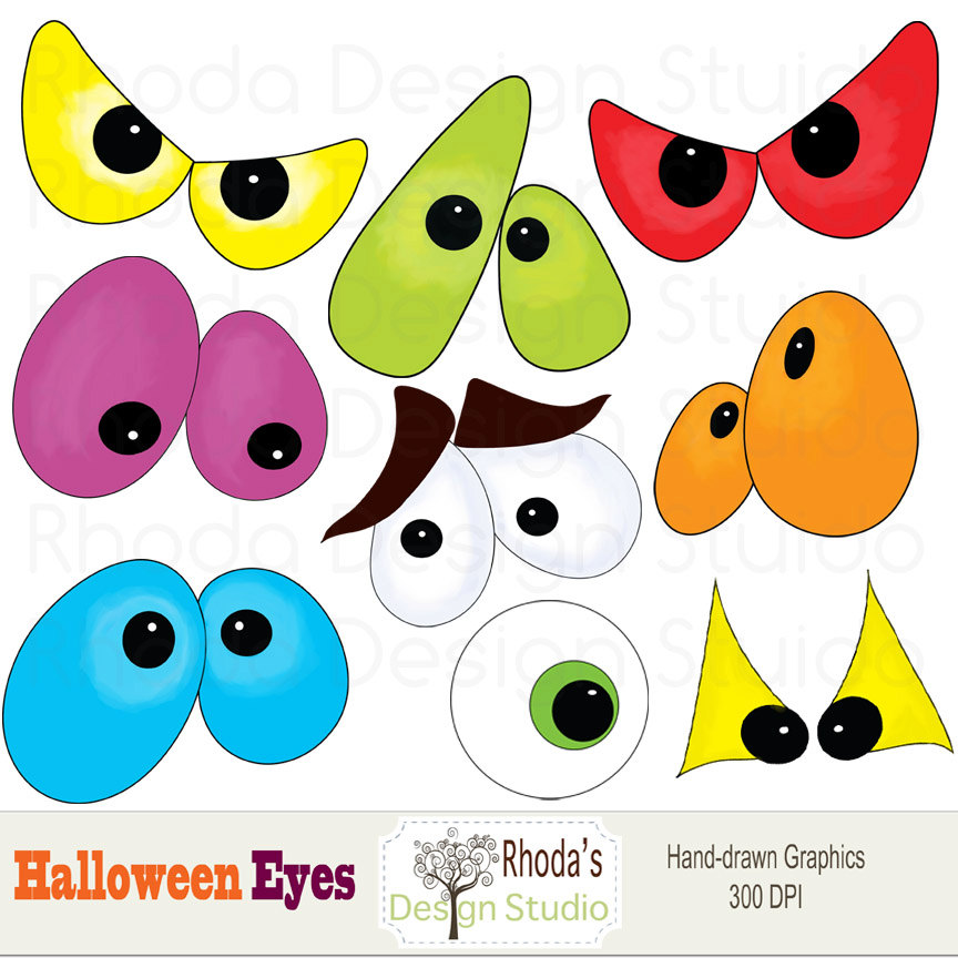 Items Similar To Halloween Digital Clip Art Eyes Images  9 Graphics