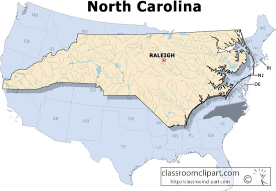 North Carolina   North Carolina State Map   Classroom Clipart