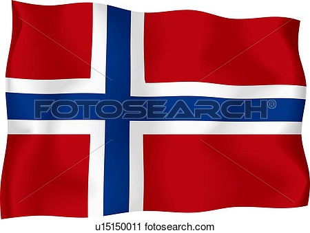 Norwegian Flag View Large Illustration