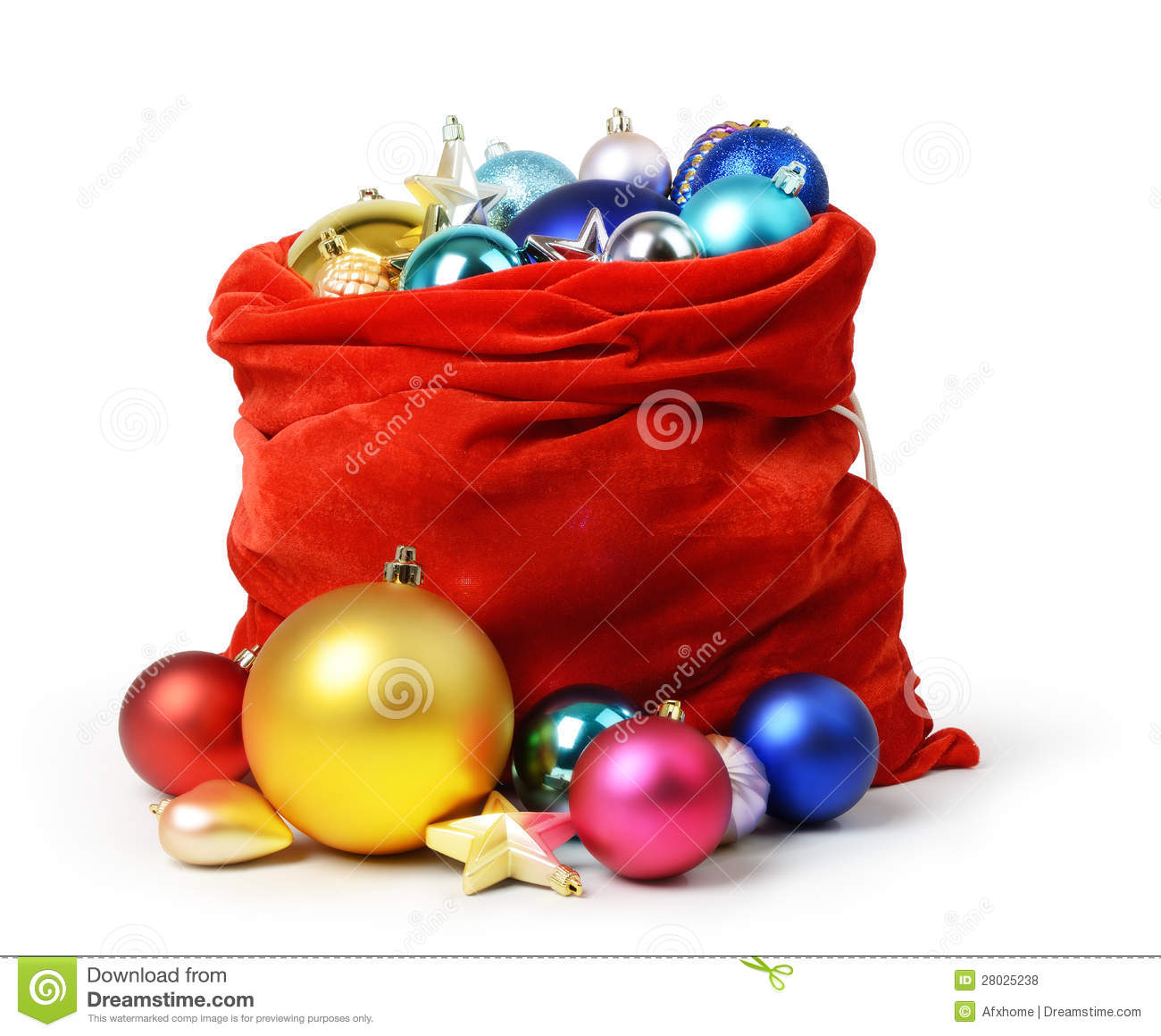 Santa Claus Red Bag With Christmas Toys Royalty Free Stock Photos
