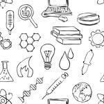 Seamless Sketch Science Pattern Photography Icons In Sketch Cartoon