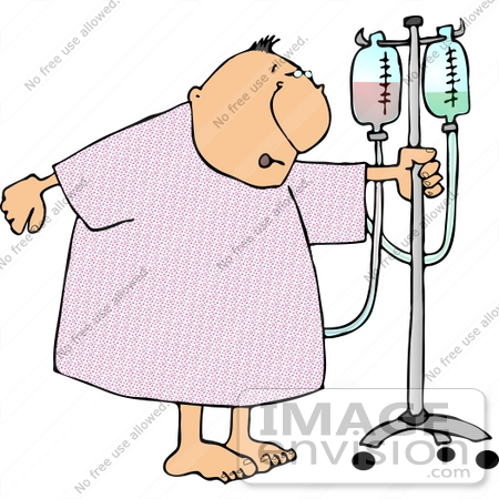 Senior Caucasian Man With Ivs Clipart    13382 By Djart   Royalty Free    