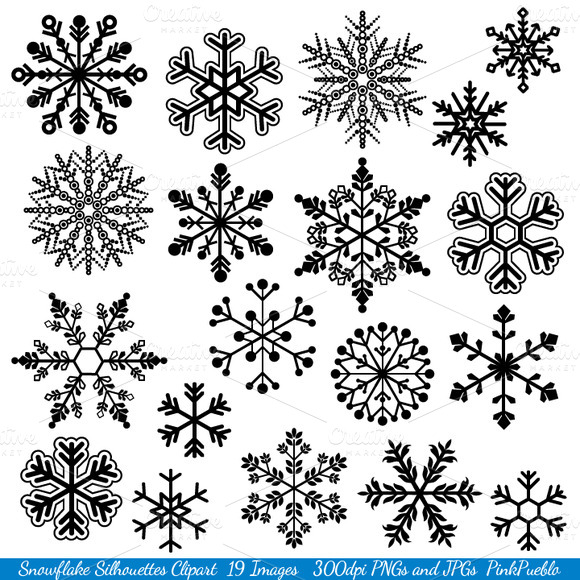 Snowflake Outline Clip Art Snowflake Silhouette Vectors