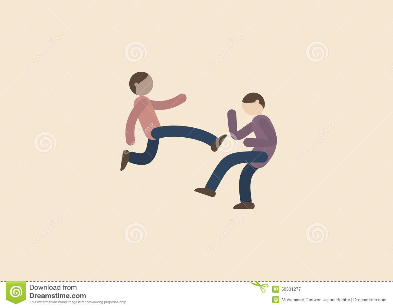 Two Man Fighting Each Other Until Death Stock Vector   Image  50301277