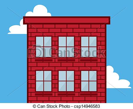 Vector Of Building Windows Red Brick   Tall Red Brick Building In The    