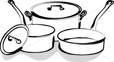 Cafeteria Pots And Pans   Church Food Clipart