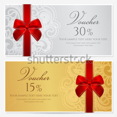 Certificate Coupon Template With Border Frame Bow Background Design    