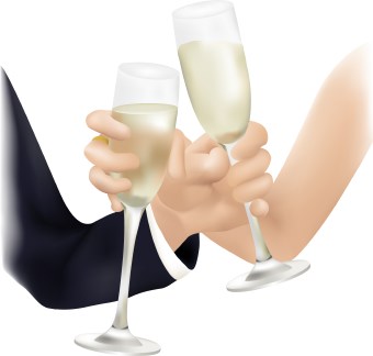 Clip Art Of A Wedding Champagne Toast