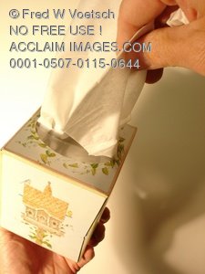Clip Art Stock Photo Of Person Pulling Tissue Paper From Box
