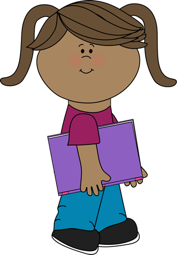 Clipart Girl Girl Walking With Book Png