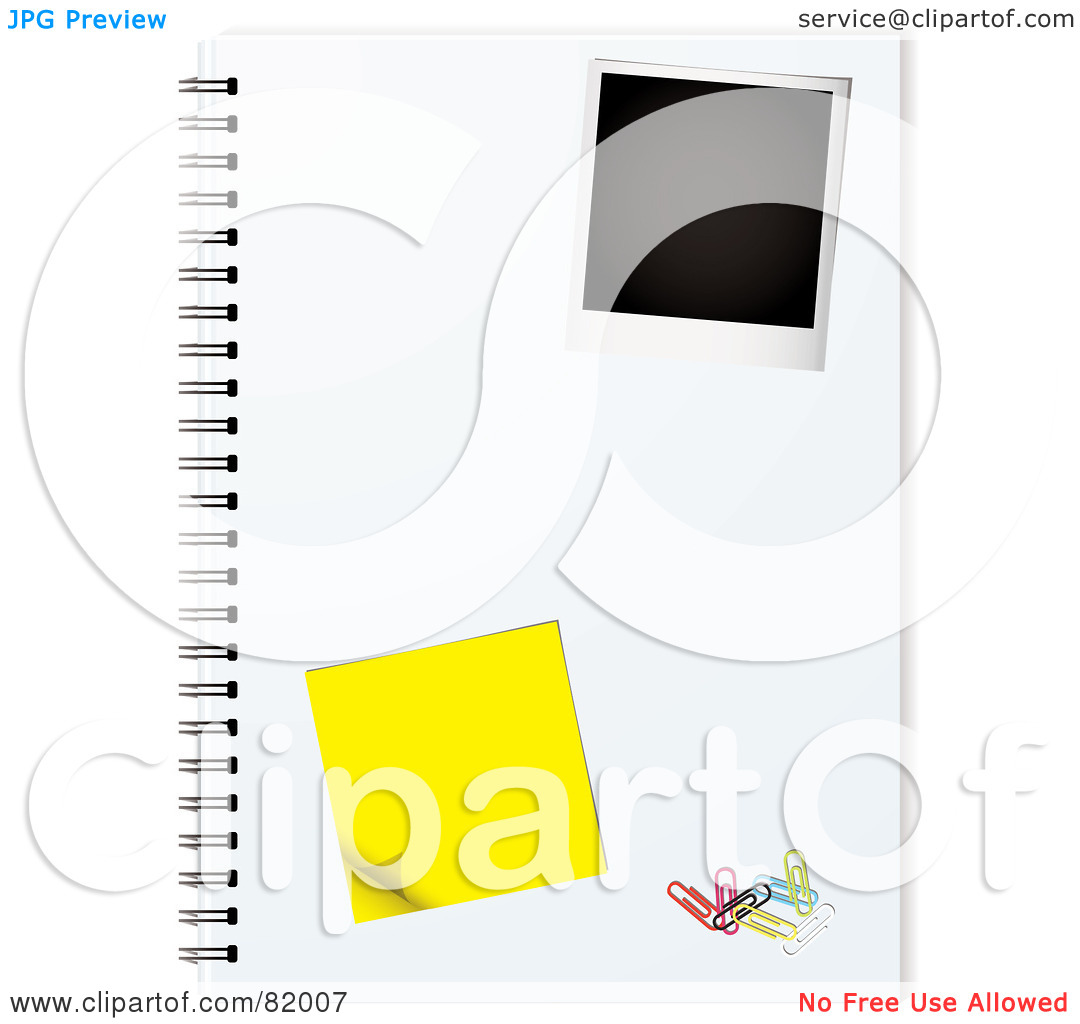 Clipart Illustration Of An Instant Polaroid Photo Picture On A Notepad