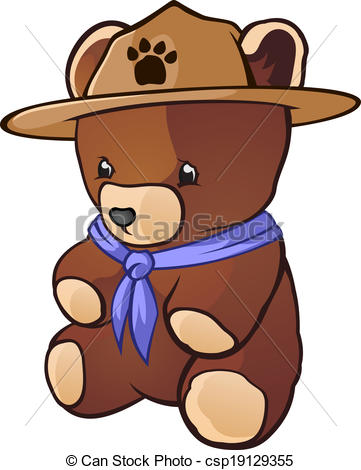 Clipart Vector Of Teddy Bear Cub Scout Cartoon Charac   A Cute Teddy    