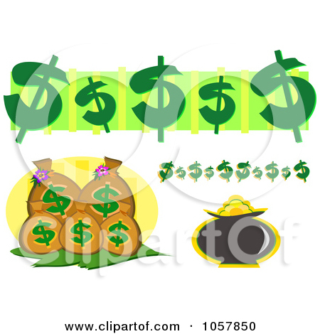 Digital Collage Of Money Bags And Dollar Symbols   2