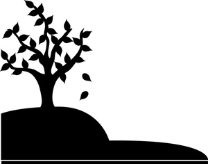 Fall Tree Clipart Black And White Black And White Tree On A Hill With    
