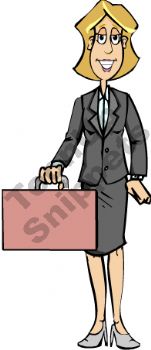 Female Lawyer Smiles With Brief Case Clip Art