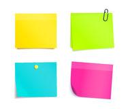 Four Colorful Sticky Notes  Blank Sheets Stock Images