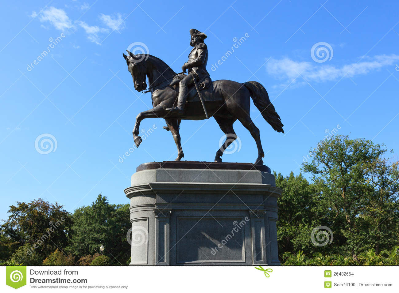 George Washington Statue In Boston Common Park Stock Images   Image