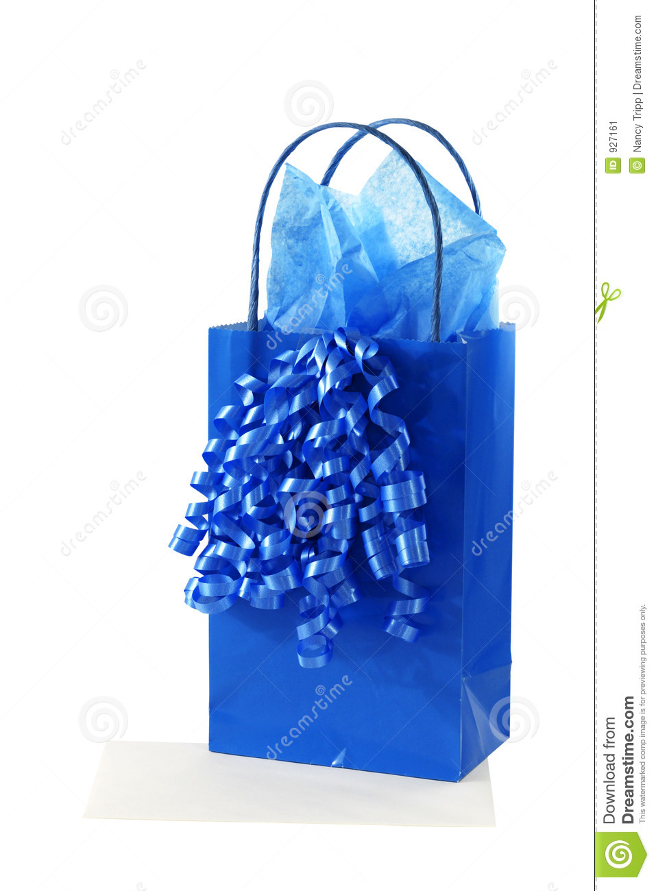 Gift Bag With Tissue Paper And Ribbon Stock Image   Image  927161