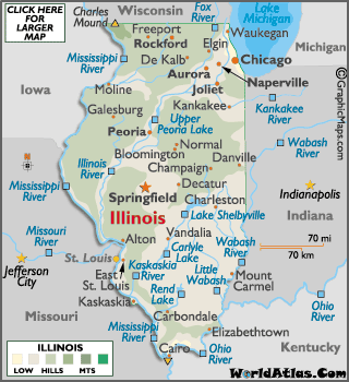 Illinois Maps Including Outline And Topographical Maps   Worldatlas