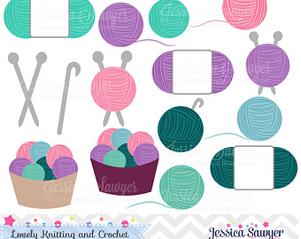 Instant Download Crochet And Knitt Ing Clipart For Commercial Or    