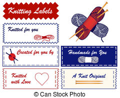 Knitting Label Clipart Vector Graphics  168 Knitting Label Eps Clip