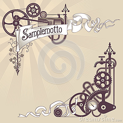 Made From Steam Engine Parts  Steampunk Styled Vector Illustration