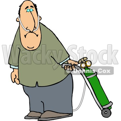 Middle Aged Man On Oxygen Therapy Clipart Picture   Djart  6268