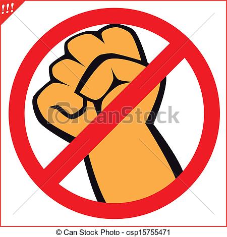No Fighting Clipart Vector   Sign Stop Fight 