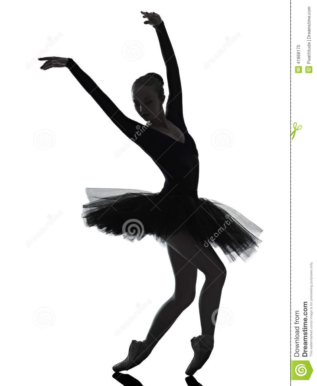 One Young Woman Ballerina Ballet Dancer Dancing With Tutu In