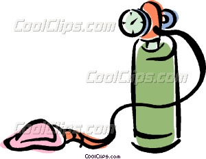 Oxygen Tank And Mask Vector Clip Art