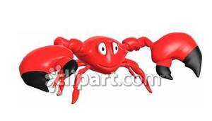 Red Crab With Black Pinchers   Royalty Free Clipart Picture