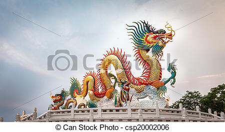 Stock Photo   Chinese Dragon Statue Nakornsawan   Stock Image Images