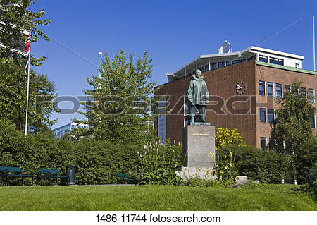 Stock Photo Of Statue Of Roald Amundsen In A Park Tromso Toms County