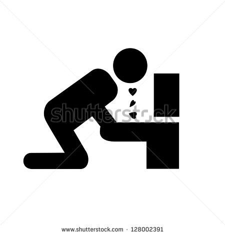 Symbolistic Icon Vomiting Because Of Love   Stock Vector