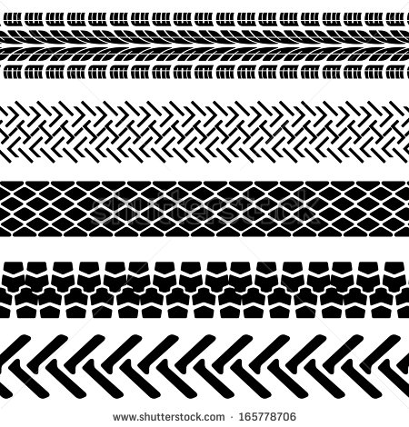 Tractor Tire Tracks Clip Art Set Of Detailed Tire Prints