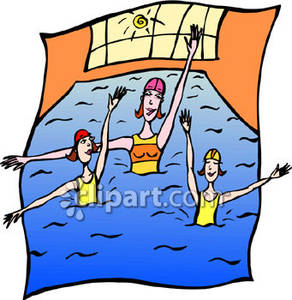 Women Water Aerobics Royalty Free Clipart Picture