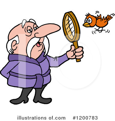 Bird Watching Clipart  1200783 By Lafftoon   Royalty Free  Rf  Stock