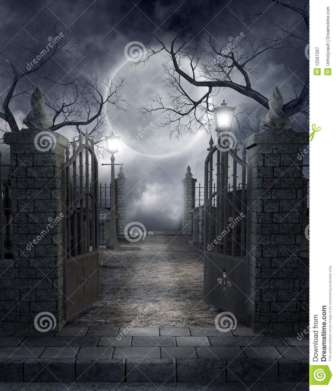Cemetery Gates Clipart Gothic Cemetery Gate With A