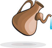 Clay Jug And A Drop Of Water   Clipart Graphic