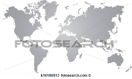 Clipart   Gray World Map On White Background  Fotosearch   Search Clip