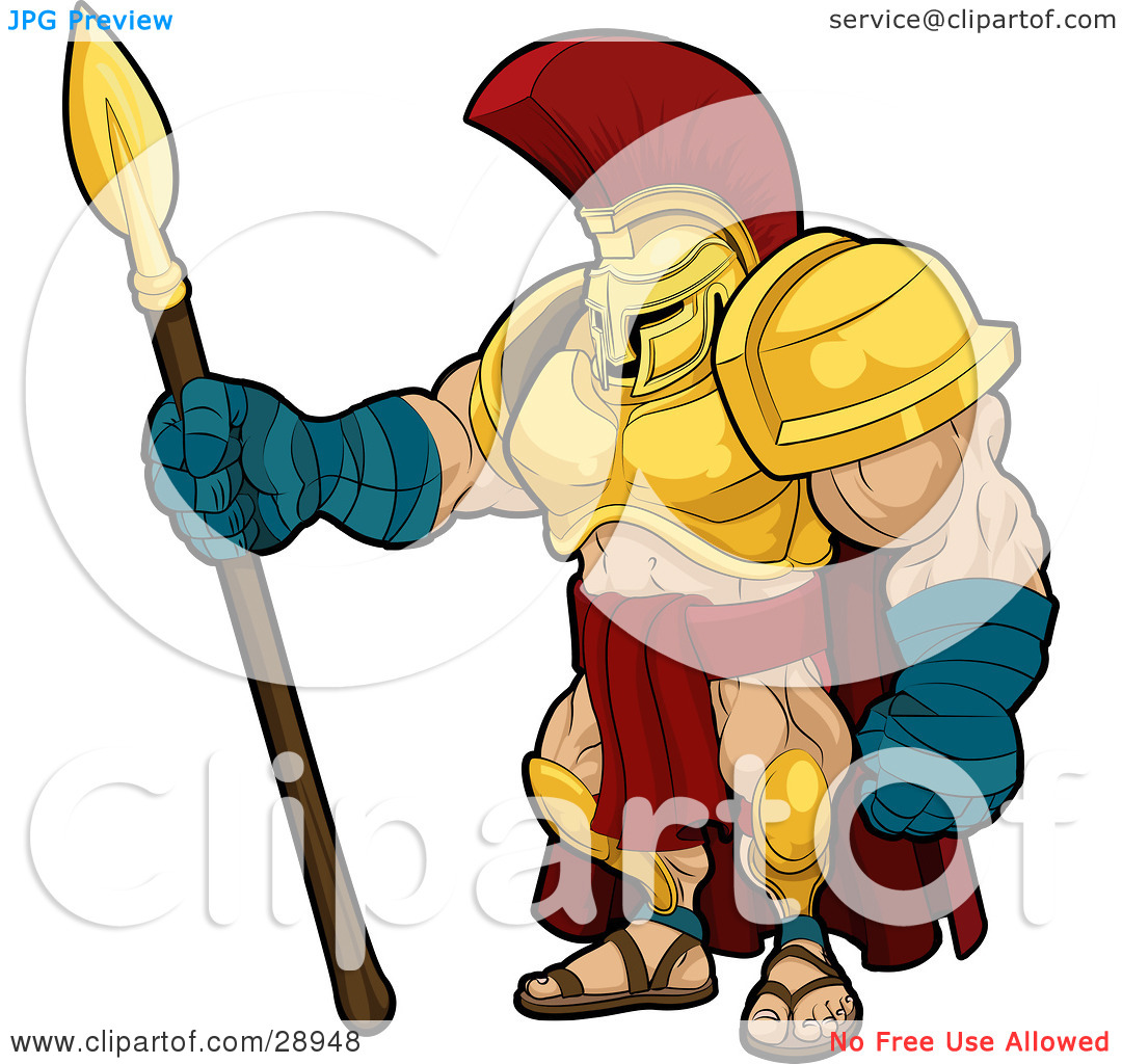 Clipart Illustration Of A Muscular Spartan Or Trojan Gladiator Warrior