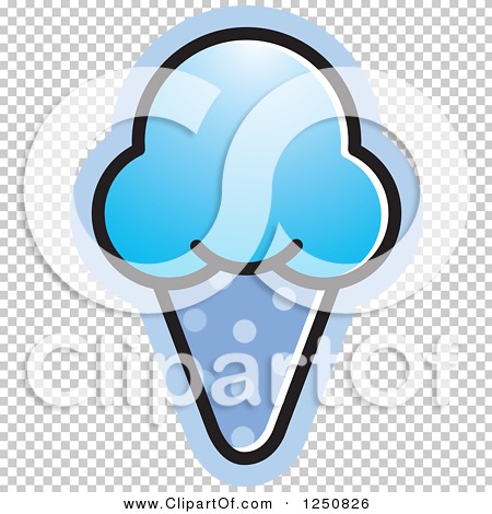 Clipart Of A Blue Waffle Ice Cream Cone   Royalty Free Vector