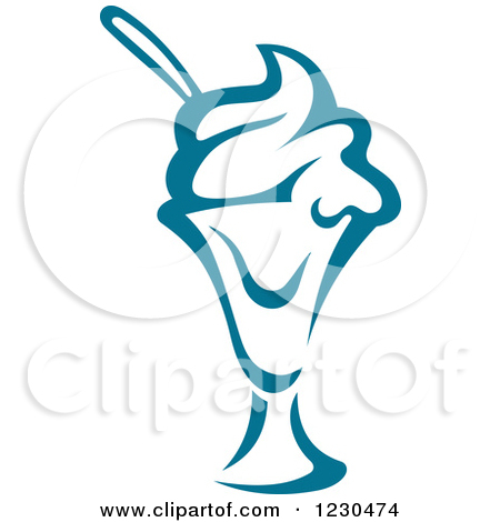 Clipart Of Blue Ice Cream   Royalty Free Vector Illustration By