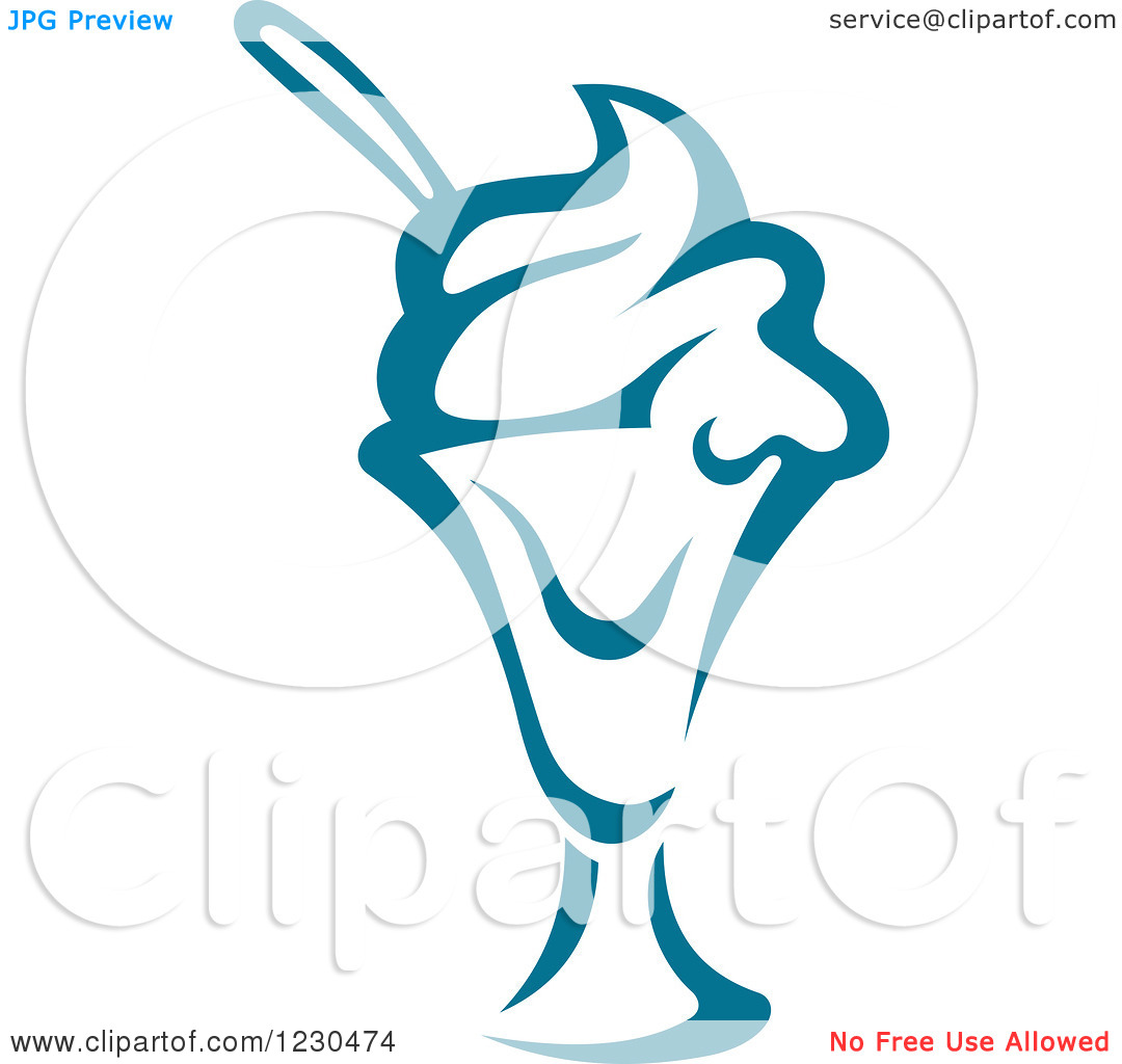 Clipart Of Blue Ice Cream   Royalty Free Vector Illustration By