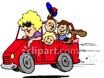 Clipart Picture Of A Woman Driving A Mini Van Full Of Kids
