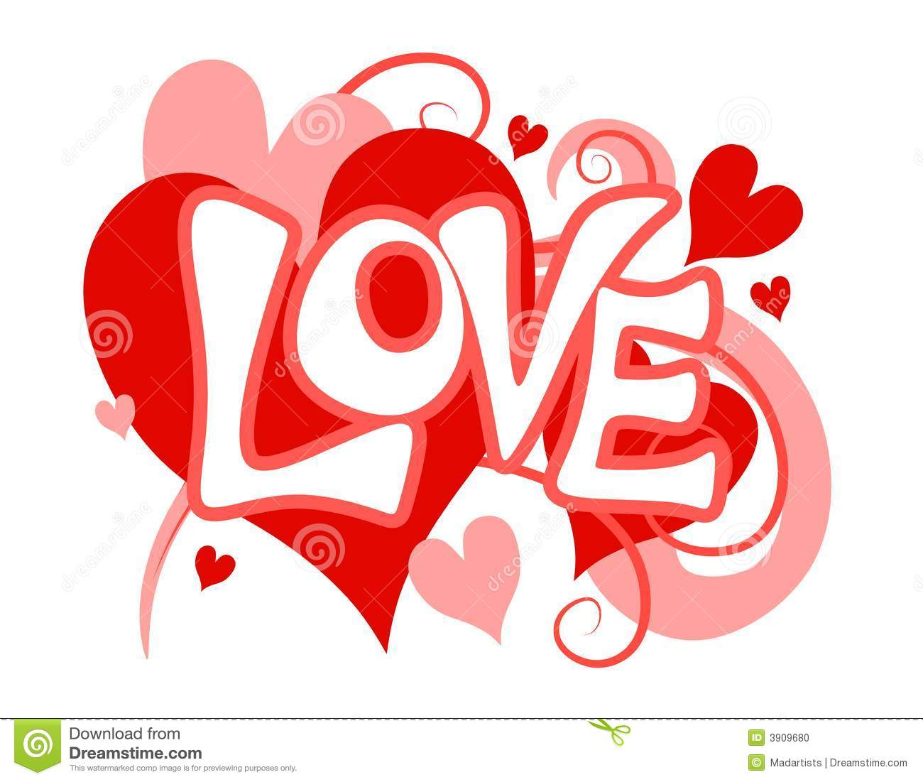 Featuring The Word  Love  In Original Font With Decorative Valentine
